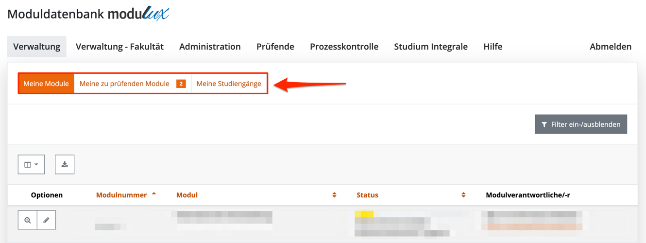 Tabs (Reiter) in Modulux